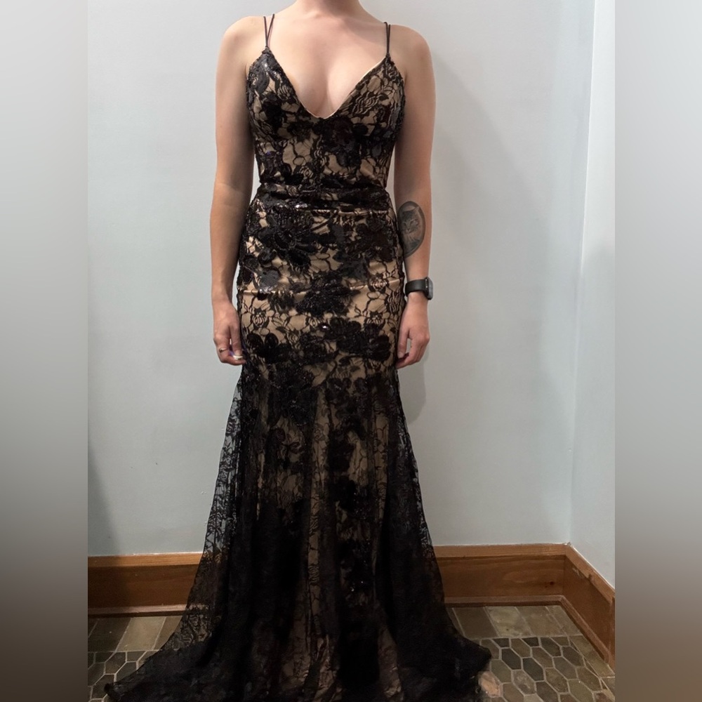 Black Lace Mermaid Prom Dress